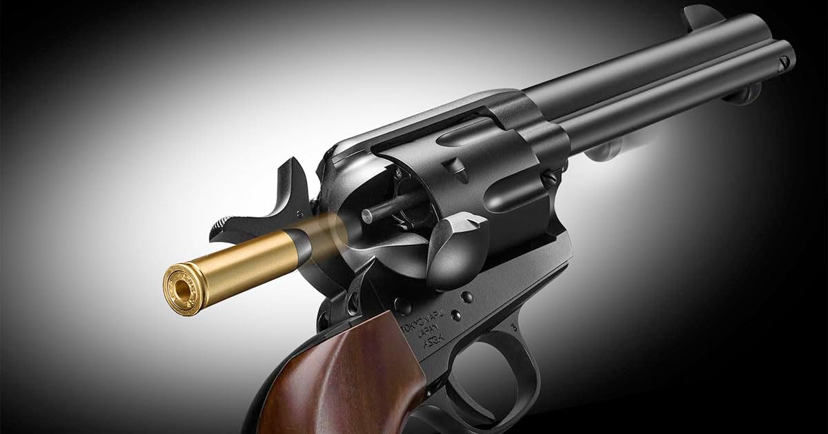 Tokyo Marui Air Revolver Pro No.3 SAA.45 Civilian 4 3/4" Black for 10 years old and up with skull sticker