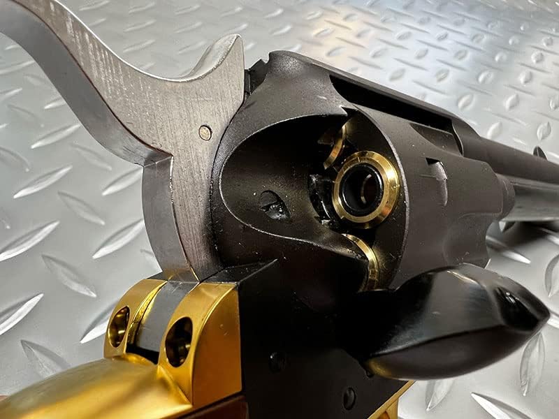 Marushin 6mmBB gas revolver X cartridge Colt SAA.45 Civilian Brass style heavyweight with wooden grip