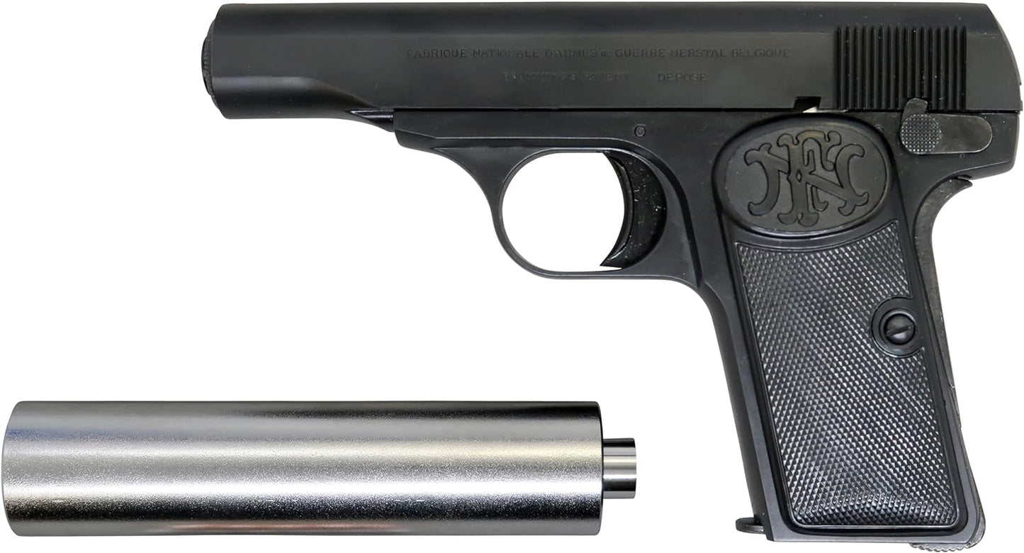 MARUSHIN M1910 SECRET AGENT Matte Black ABS Silver Suppressor Model Gun - Completed Firing Type