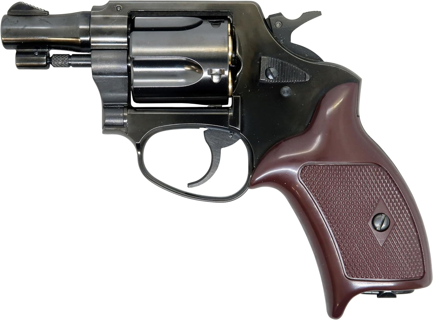 MARUSHIN Police Revolver 51mm Barrel W Deep Black ABS Plug Lip Specs X Cartridge Series Gas Revolver