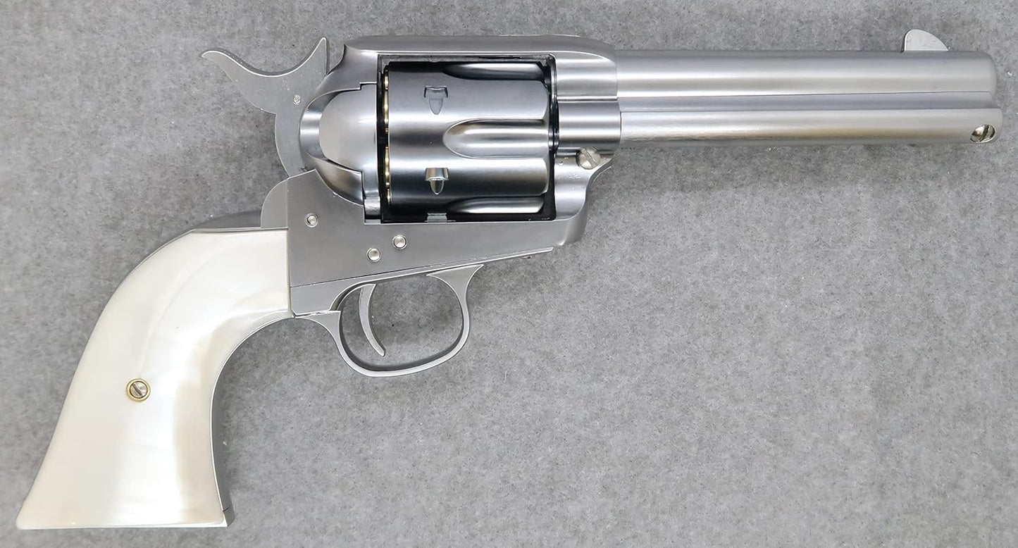 Marushin Colt SAA.45 Civilian Silver ABS Pearl Plug Grip Spec Gas Revolver