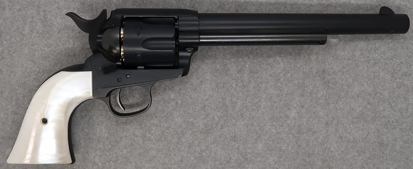 Marushin Colt SAA.45 First Generation Late Cavalry Matte Black ABS Pearl Plug Grip Specs Gas Revolver