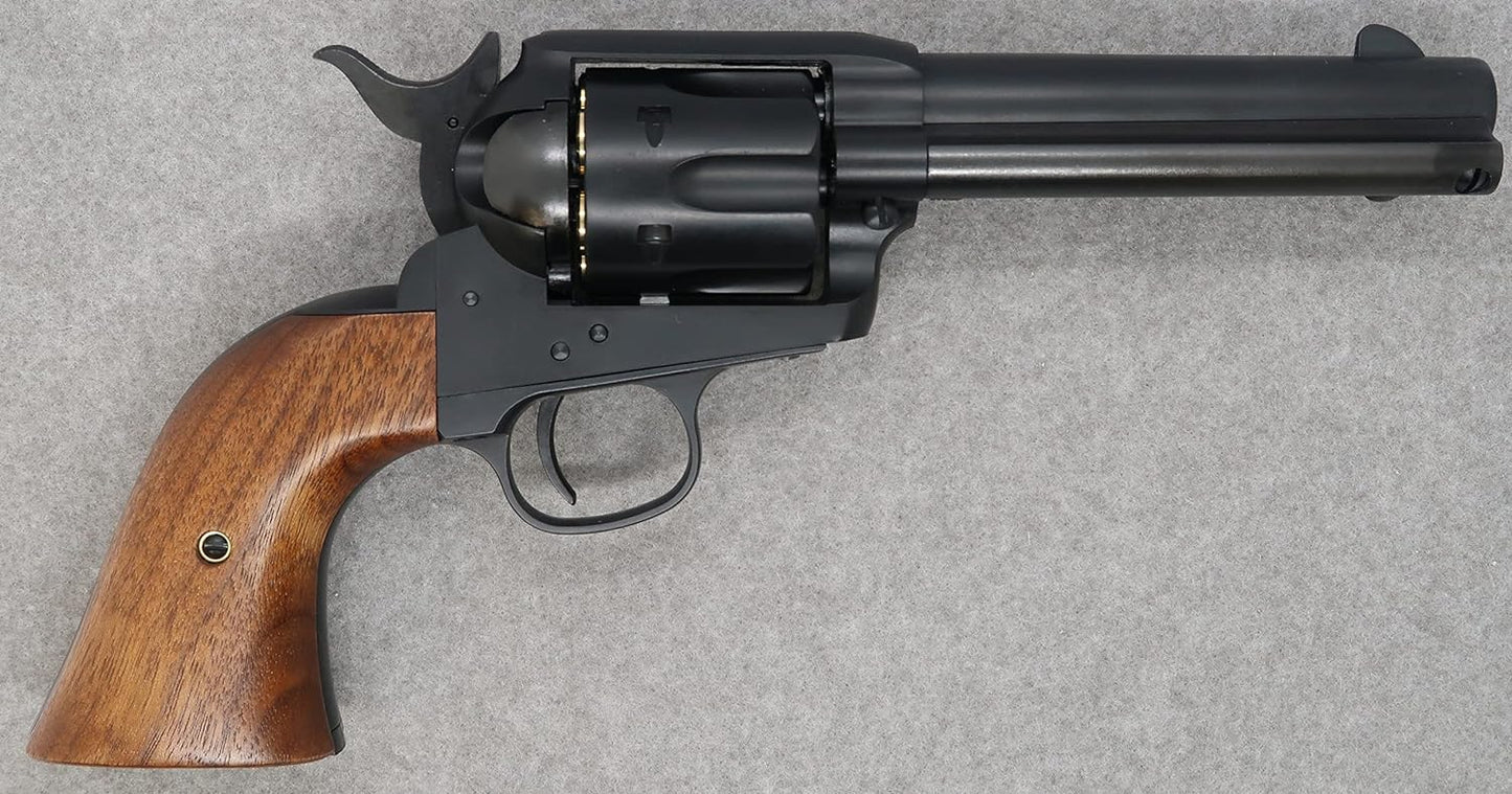 Marushin Colt SAA.45 First Generation Late Civilian Matte Black ABS Wooden Grip Specs Gas Revolver
