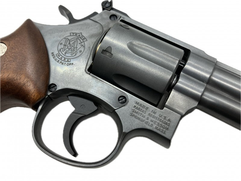 MARUSHIN S&W M586 Gas Revolver Excellent HW with Half Checker Wooden Grip