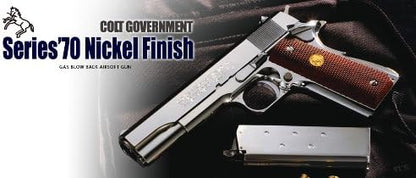 Tokyo Marui Gas Blowback Handgun Colt Series '70 Nickel Finish COLT M1911 Series '70 GAVAMENT