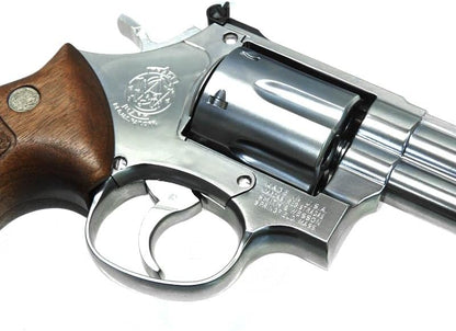 [MARUSHIN] S&W M686 X-Cartridge 6mmBB Gas Revolver Half Checker Wooden Grip Silver ABS Firearms Control Law Conforming Product