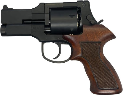 MARUSHIN Mateva 3-inch Matte Black ABS Wooden Short Grip Specs Gas Revolver