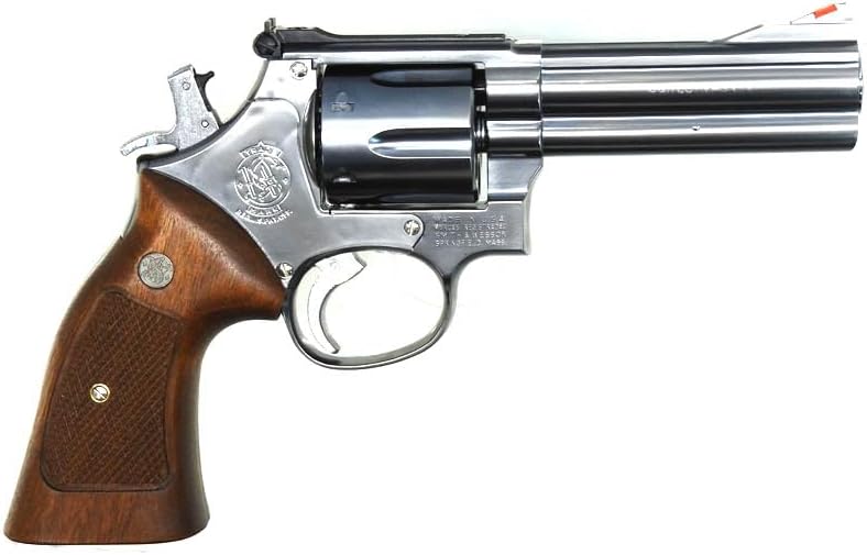 [MARUSHIN] S&W M686 X-Cartridge 6mmBB Gas Revolver Half Checker Wooden Grip Silver ABS Firearms Control Law Conforming Product