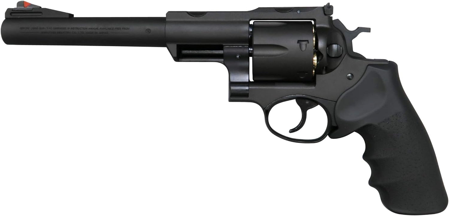 Marushin Super Redhawk 7.5" 44 Magnum Type Black Heavyweight Hogue Type Grip Specifications Real X Cartridge Gas Revolver