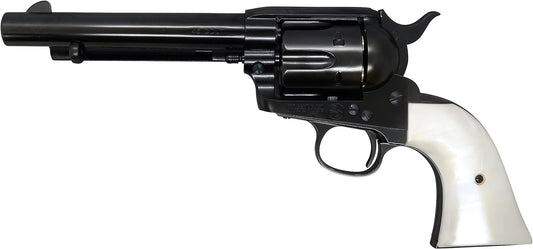 Marushin Colt SAA.45 First Generation Late Artillery W Deep Black ABS Pearl Plug Grip Specs Gas Revolver