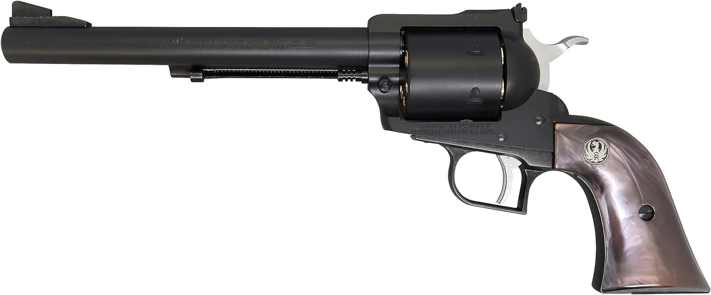 MARUSHIN SUPER BLACK HAWK 7.5" Matte Black ABS Black Pearl Grip Specs Gas Revolver