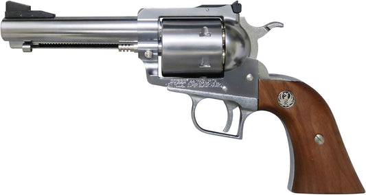 MARUSHIN SUPER BLACK HAWK 4.62" Silver ABS Wooden Grip Spec Gas Revolver