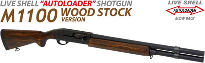 Marzen M1100 WS (Wood Stock Version) Gas Blowback Live Shell Autoloader Shotgun