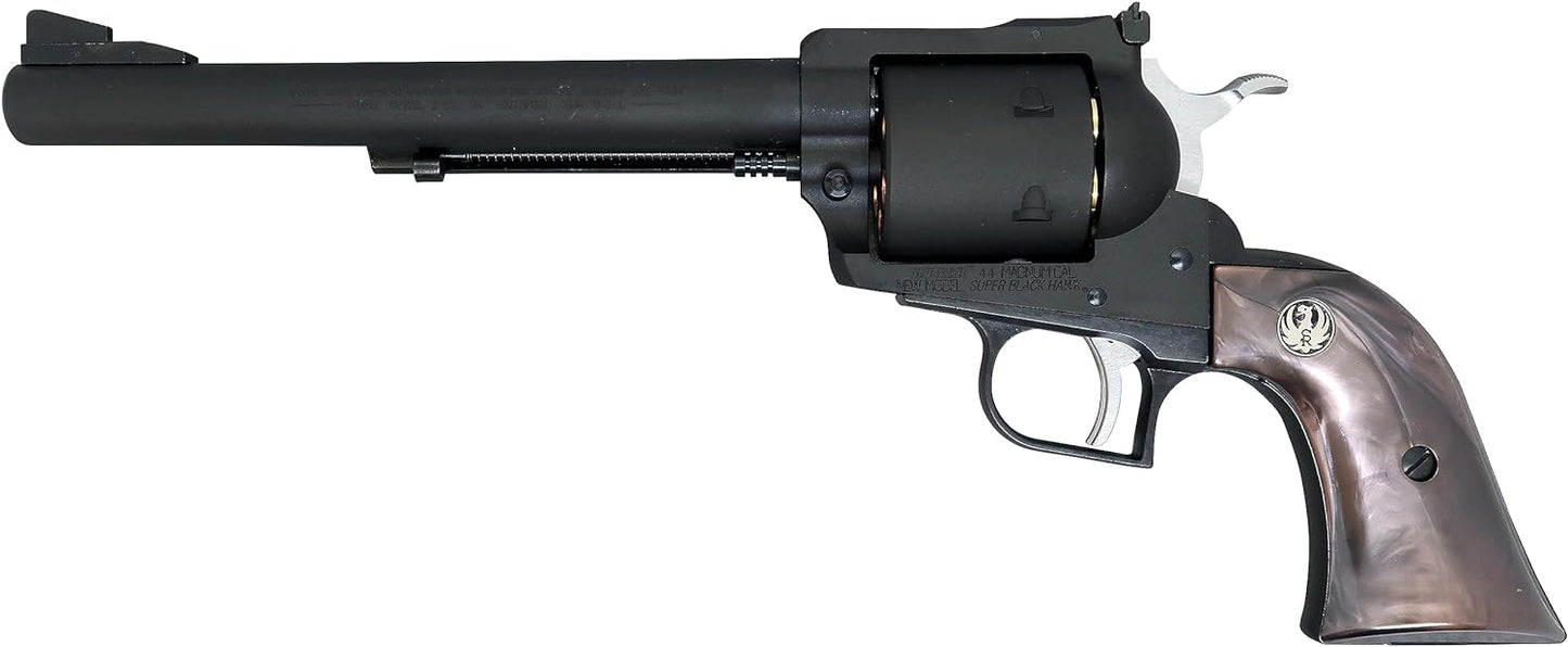 MARUSHIN SUPER BLACK HAWK 7.5" Black Heavyweight Black Pearl Grip Spec Gas Revolver