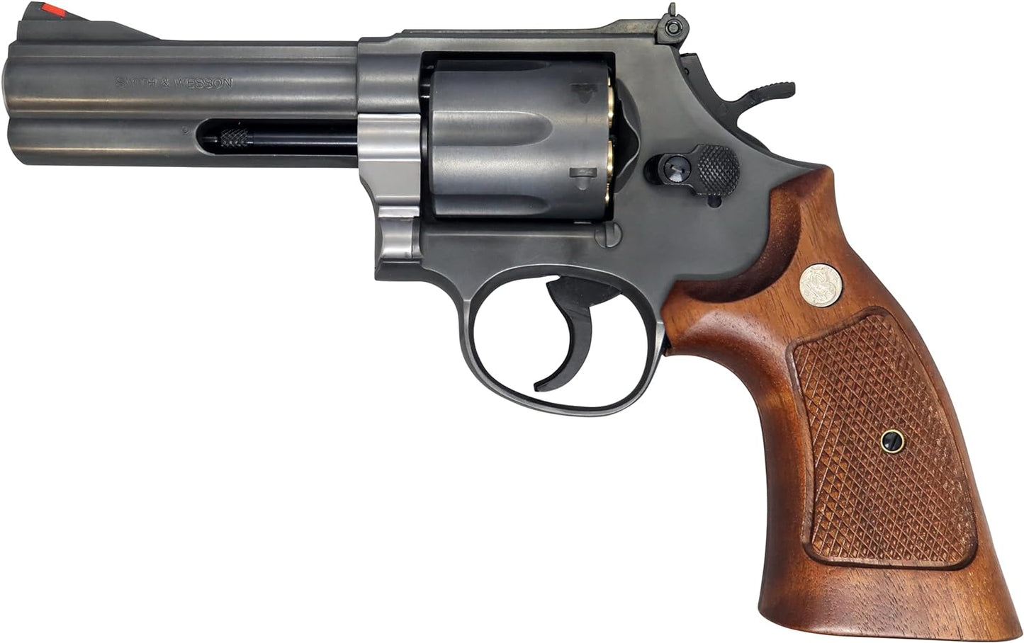 MARUSHIN S&W M586 Excellent Heavyweight Half Checker Wooden Grip Specification X Cartridge Series Gas Revolver