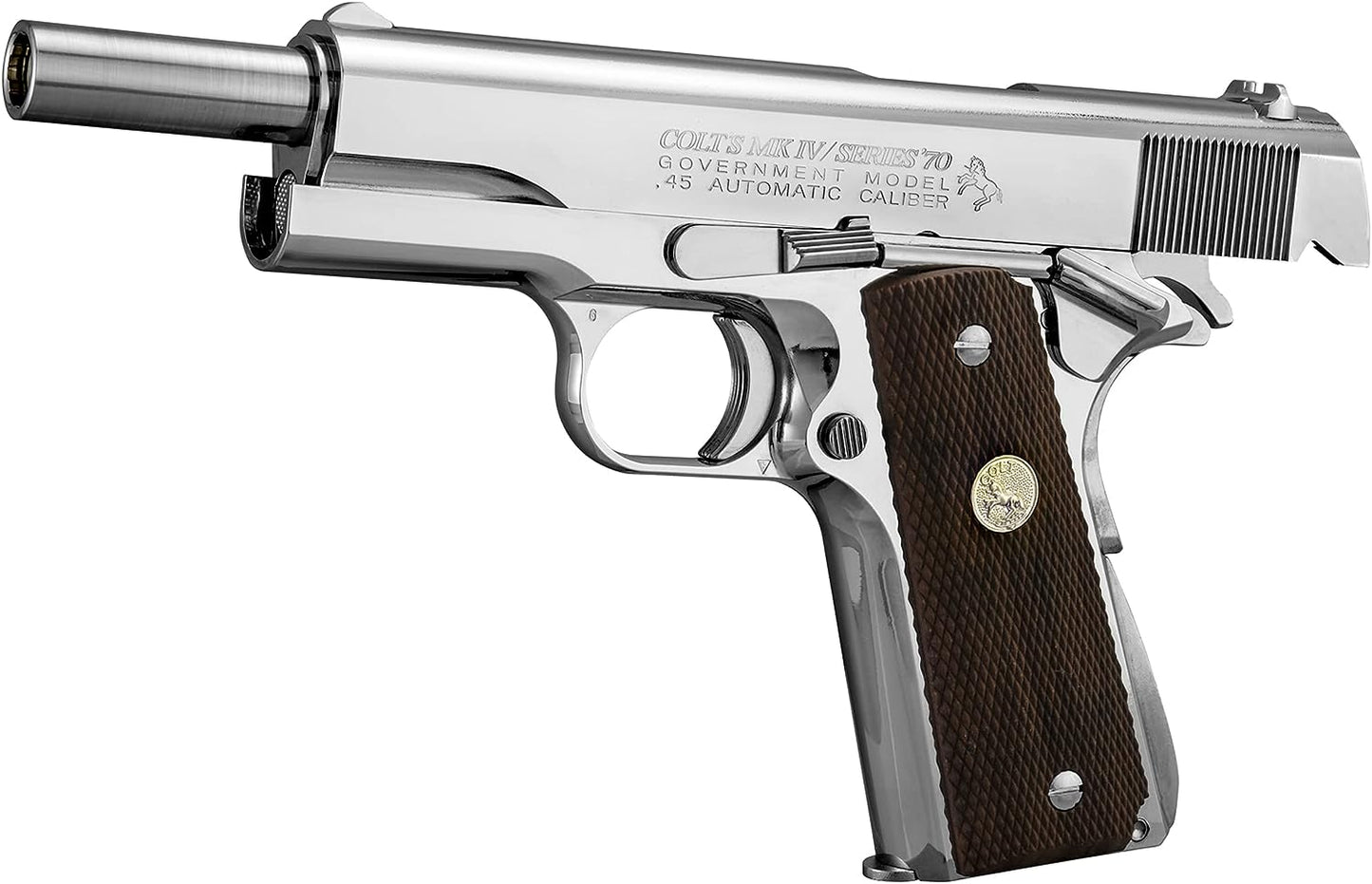 Tokyo Marui Colt Government Mark IV Series 70 Nickel Finish Gas Blowback