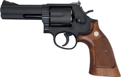 MARUSHIN S&W M586 Black Heavyweight Half Checker Wooden Grip Specification X Cartridge Series Gas Revolver