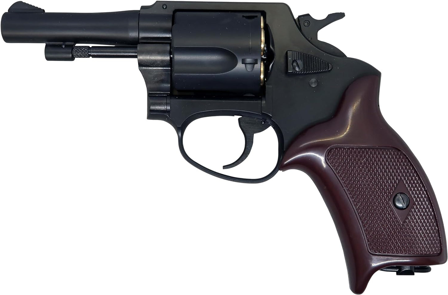 MARUSHIN Police Revolver 77mm Barrel Matte Black ABS Plug Lip Spec X-Cartridge Gas Revolver