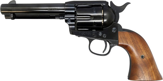 Marushin Colt SAA.45 First Generation Late Civilian W Deep Black ABS Wooden Grip Specs Gas Revolver