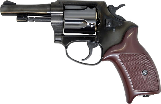 MARUSHIN Police Revolver 77mm Barrel W Deep Black ABS Plug Lip Specifications X Cartridge Series Gas Revolver