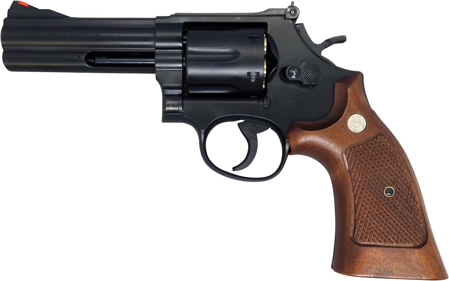 MARUSHIN S&W M586 Matte Black ABS Half Checker Wooden Grip Specification X Cartridge Series Gas Revolver