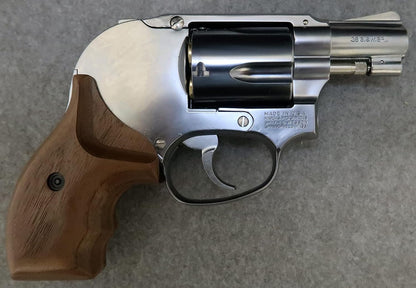 MARUSHIN M649 Silver ABS Wooden Grip with Finger Channel Specification Gas Revolver