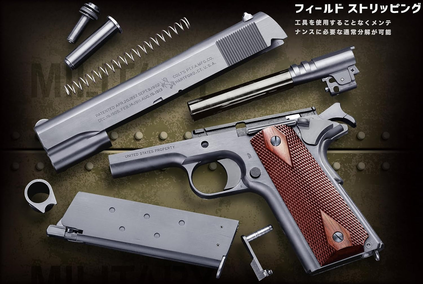 WA Super Real Gun] WA Colt M1911 Black Army with Wood Grip