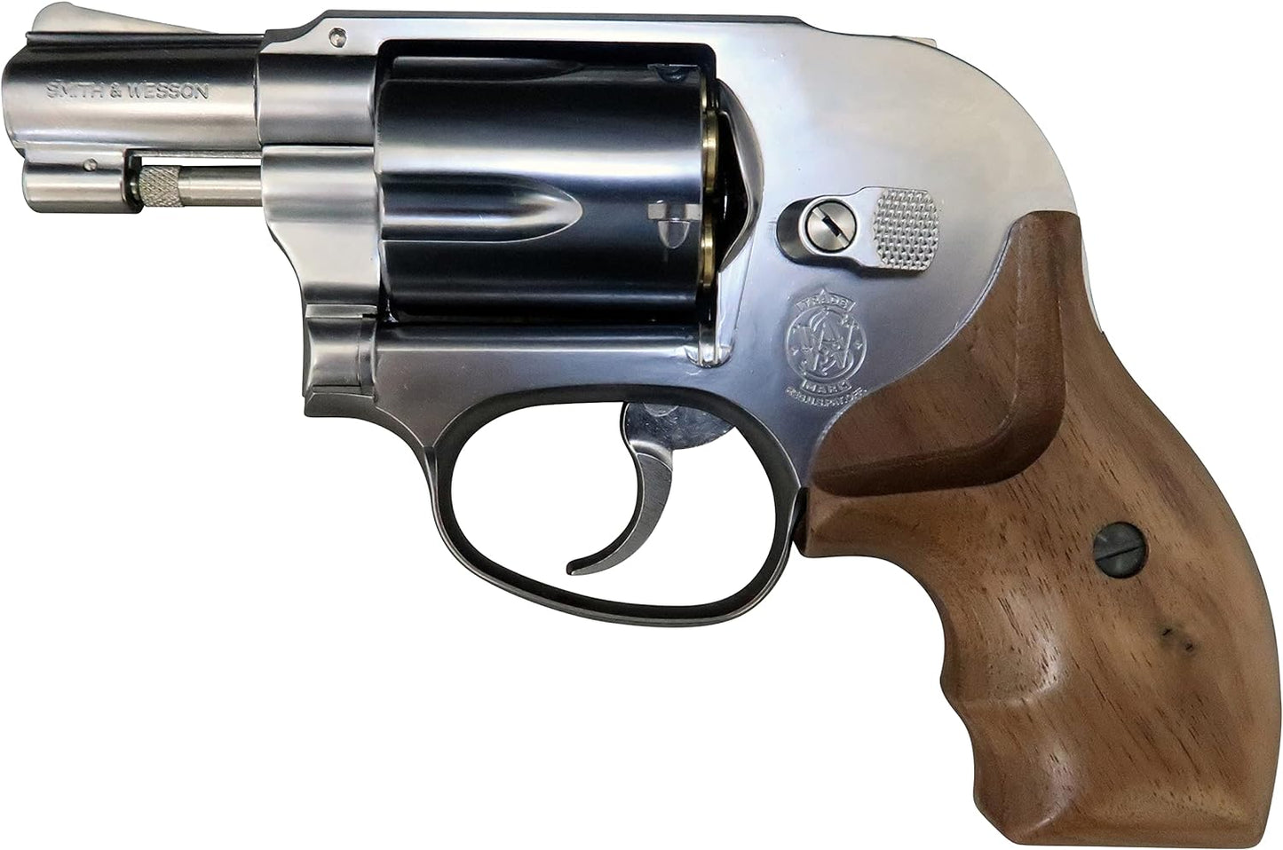 MARUSHIN M649 Silver ABS Wooden Grip with Finger Channel Specification Gas Revolver